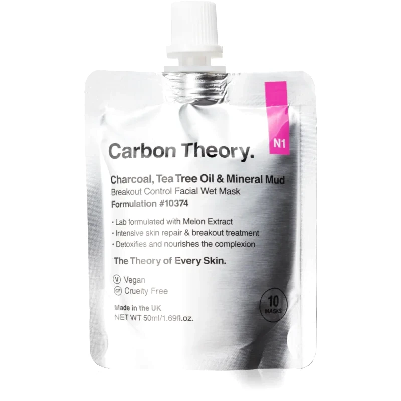 Carbon Theory Carbon Theory Charcoal, Tea Tree Oil & Mineral Mud εντατικά αναγεννητική μάσκα για προβληματική επιδερμίδα, ακμή 50 μλ