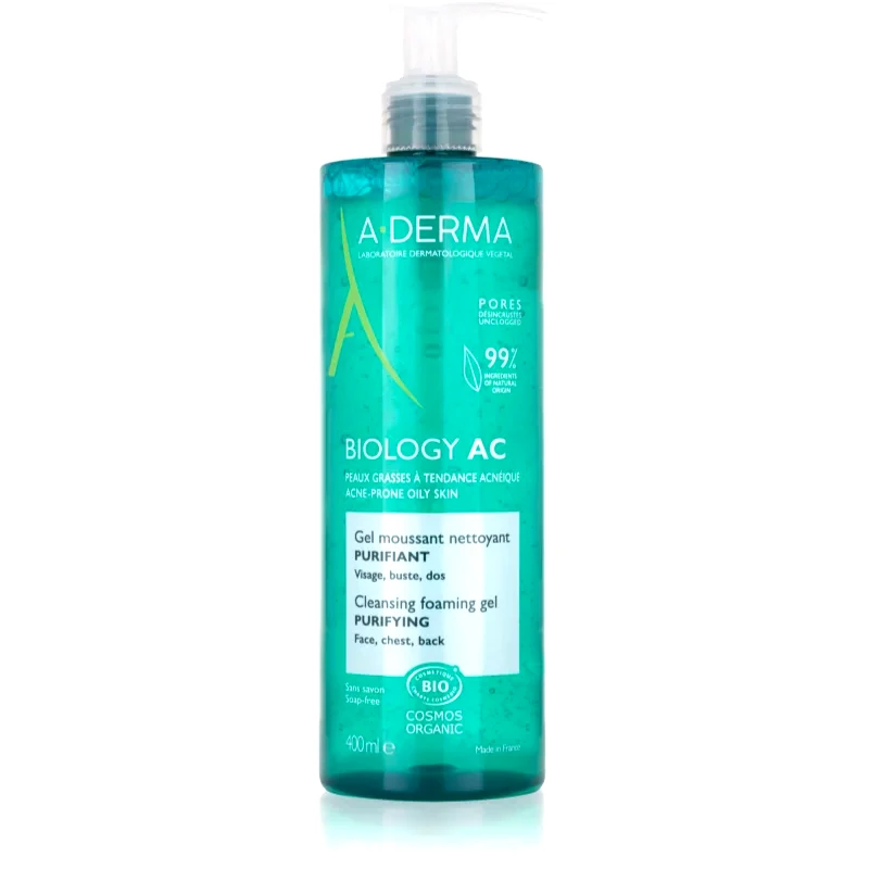 A-Derma A-Derma Biology AC καθαριστικό αφρώδες τζελ για μικτή και λιπαρή επιδερμίδα 400 ml