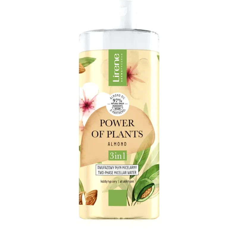 Lirene Lirene Power of Plants Almond μικυλλιακό νερό 3 σε 1 με καταπραϋντική δράση 400 ml