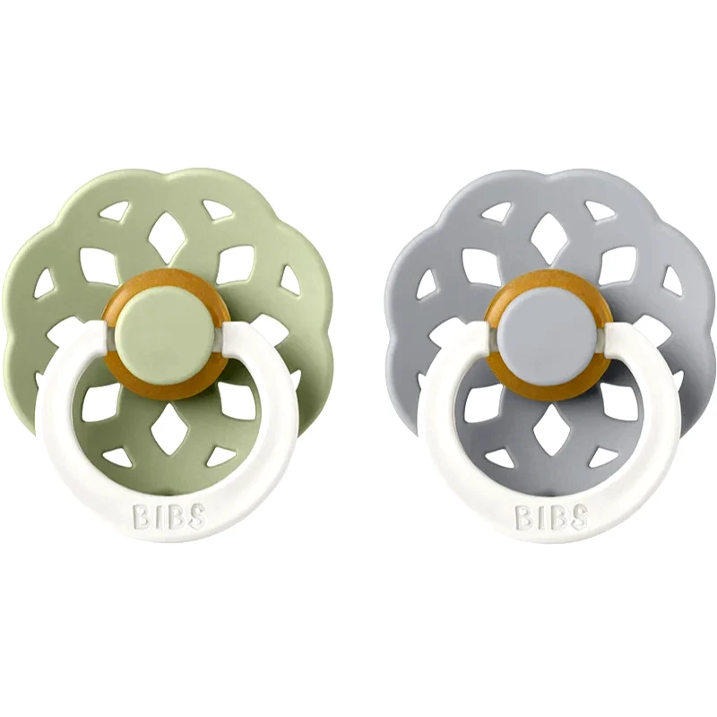 BIBS BIBS Boheme Natural Rubber Night Size 1: 0+ months πιπίλα Sage / Cloud 22 τμχ