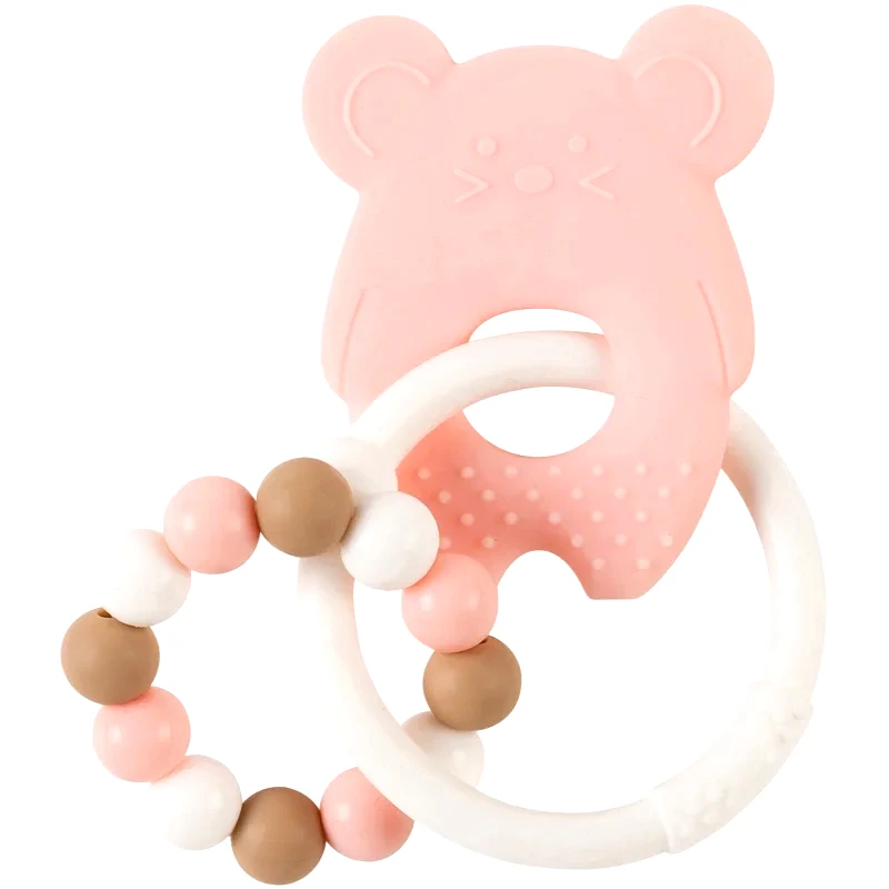 NATTOU NATTOU Teether Lapidou μασητικό Pink 4 m+ 1 τμχ