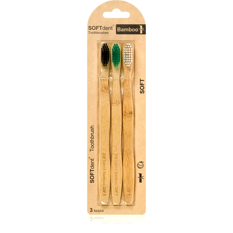 SOFTdent SOFTdent Bamboo Soft - 3 pack μπαμπού οδοντόβουρτσα 3 τμχ