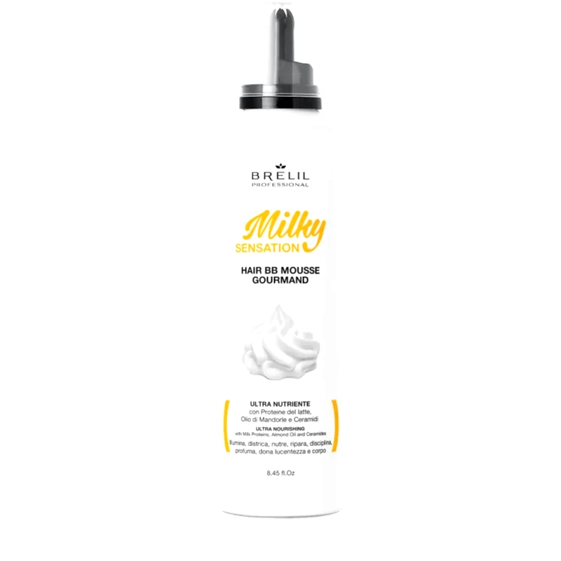 Brelil Professional Brelil Professional Milky Sensation Hair BB Mousse ενυδατικός αφρός για ατίθασα και κρεπαρισμένα μαλλιά 250 ml