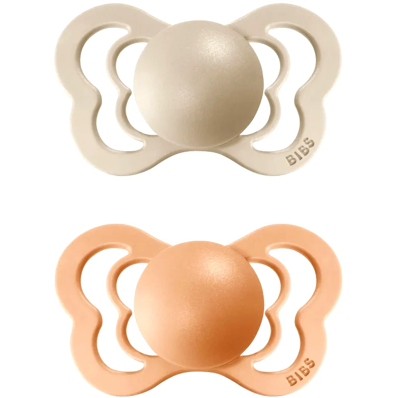 BIBS BIBS Couture Natural Rubber Size 2: 6+ months πιπίλα Vanilla / Peach 2 τμχ