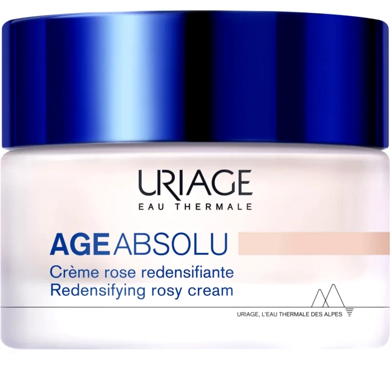 Uriage Uriage Age Absolu Redensifying Rosy Cream αντιρυτιδική κρέμα για φωτεινότητα με συσφικτική επίδραση με υαλουρονικό οξύ 50 ml