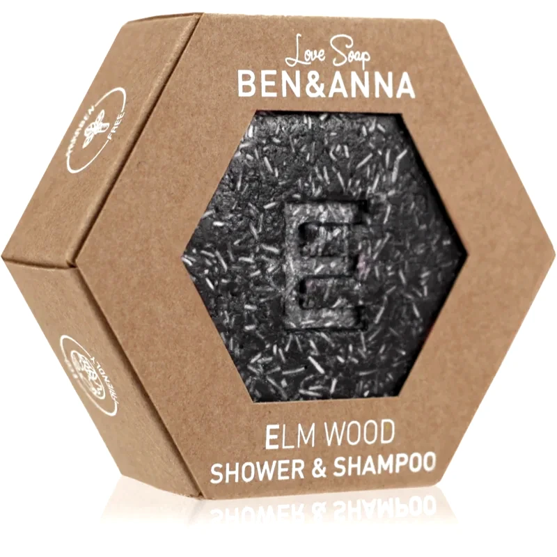BEN&ANNA BEN&ANNA Love Soap Shower & Shampoo στερεό σαμπουάν και τζελ για ντους 2 σε 1 Elm Wood 60 γρ