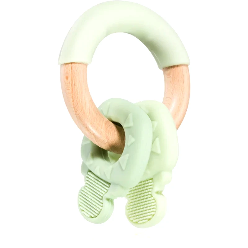 Kikkaboo Kikkaboo Silicone and Wood Teether Keys μασητικό Mint 1 τμχ