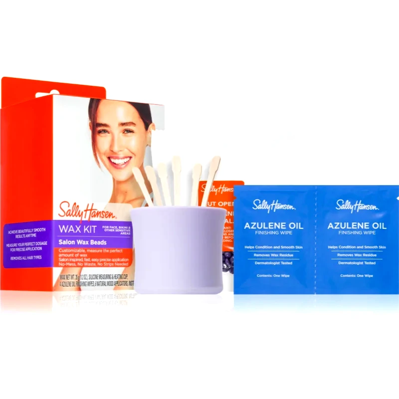 Sally Hansen Sally Hansen Salon Wax Kit Κερί αφαίρεσης τριχών χωρίς τη χρήση ταινιών Για το πρόσωπο και τα ευαίσθητα σημεία 35 γρ