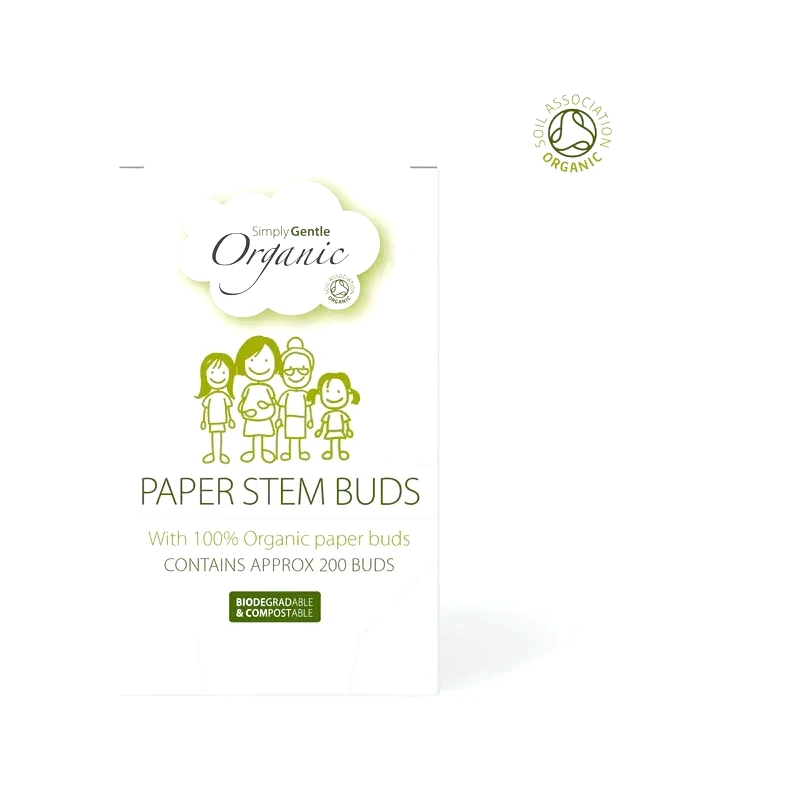 Simply Gentle Simply Gentle Organic Paper Stem Buds μπατονέτες 200 τμχ
