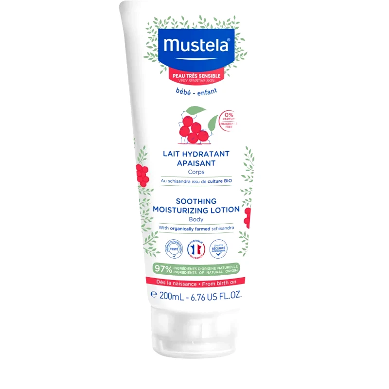Mustela Mustela Bébé καταπραϋντικό γάλα για το σώμα για παιδιά από τη γέννηση 200 ml