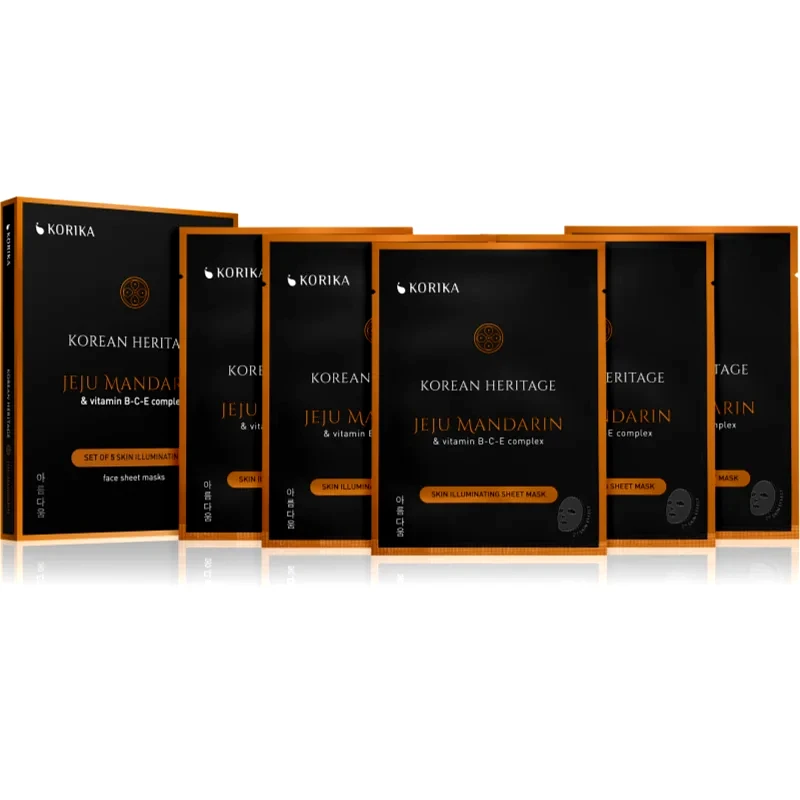 KORIKA KORIKA Korean Heritage Set of 5 Skin Illuminating Face Sheet Masks μάσκα προσώπου σε μειωμένη τιμή για λαμπρή επιδερμίδα
