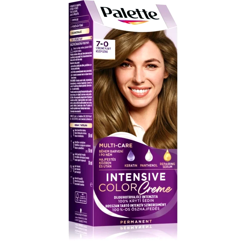 Schwarzkopf Schwarzkopf Palette Intensive Color Creme μόνιμη βαφή μαλλιών απόχρωση 7-0 N6 Medium Blonde 1 τμχ
