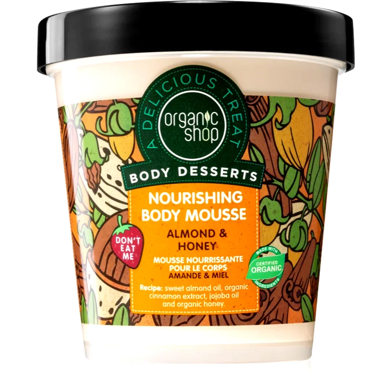 Organic Shop Organic Shop Body Desserts Almond & Honey αφρός σώματος για θρέψη και ενυδάτωση 450 ml