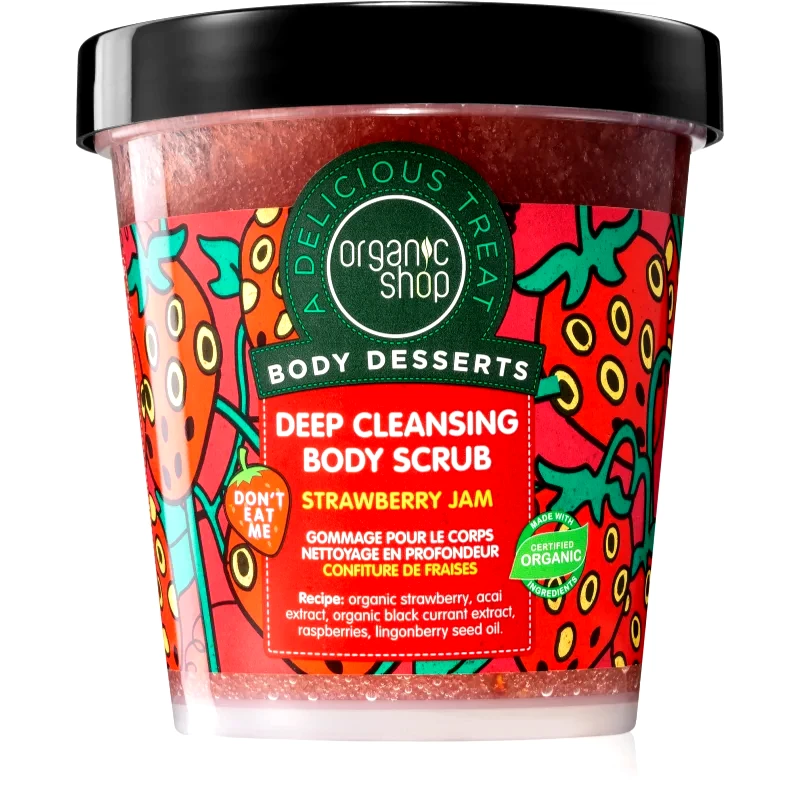 Organic Shop Organic Shop Body Desserts Strawberry Jam scrub βαθιάς απολέπισης για το σώμα 450 ml