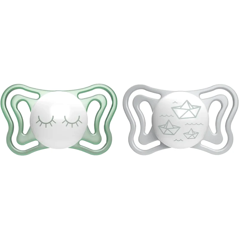 Chicco Chicco Physio Light Physio Forma Night πιπίλα 16-36 m Green/Grey 2 τμχ
