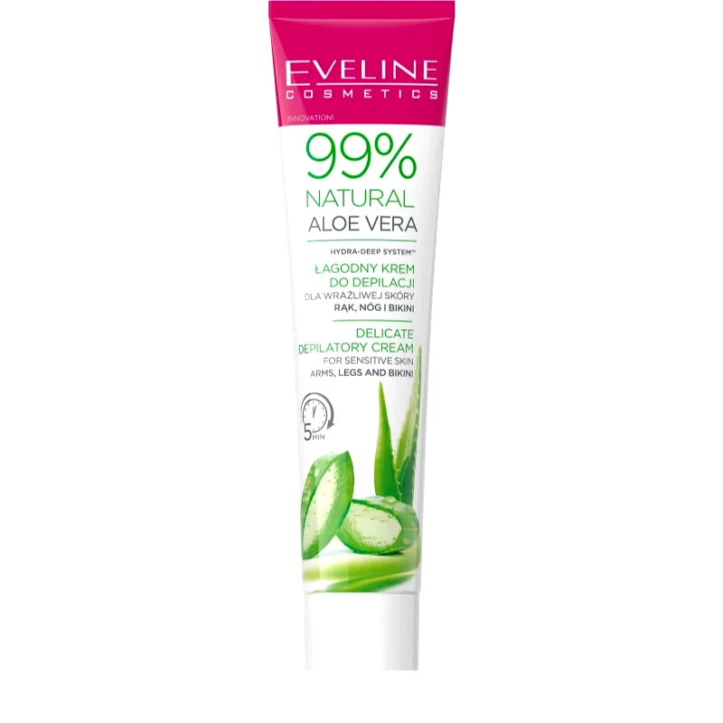 Eveline Cosmetics Eveline Cosmetics 99% Natural Aloe Vera καταπραϋντική αποτριχωτική κρέμα γραμμή μπικίνι και μασχάλες 125 μλ