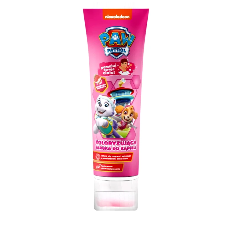 Nickelodeon Nickelodeon Paw Patrol Coloring Bath Paint αφρόλουτρο μπάνιου για παιδιά Pink Strawberry 150 μλ