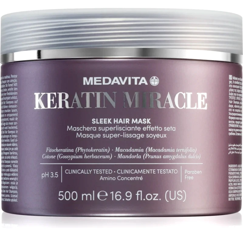 Medavita Medavita Keratin Miracle Sleek Hair Mask ενυδατική λειαντική μάσκα 500 ml