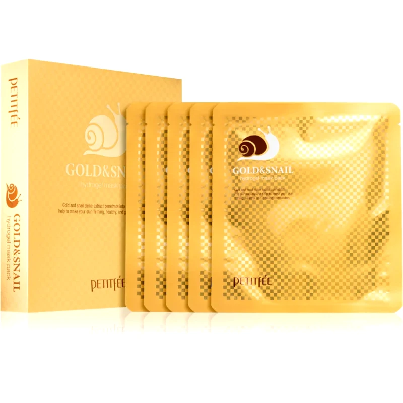 Petitfée Petitfée Gold & Snail εντατική μάσκα υδρογέλης με εκχύλισμα σαλιγκαριών 5x30 γρ