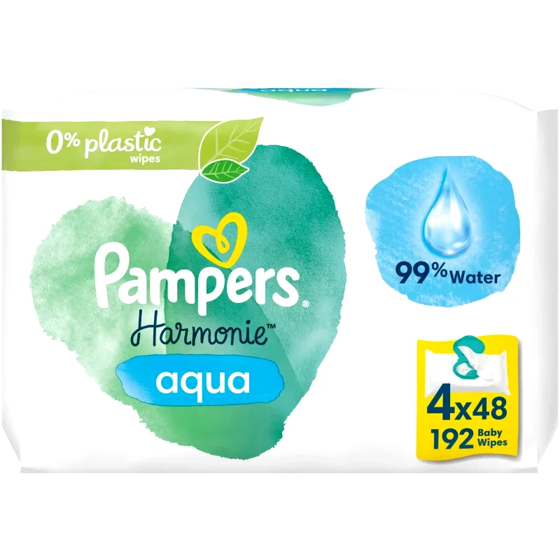 Pampers Pampers Harmonie Aqua υγρά μαντηλάκια καθαρισμού για παιδιά 4x48 τμχ