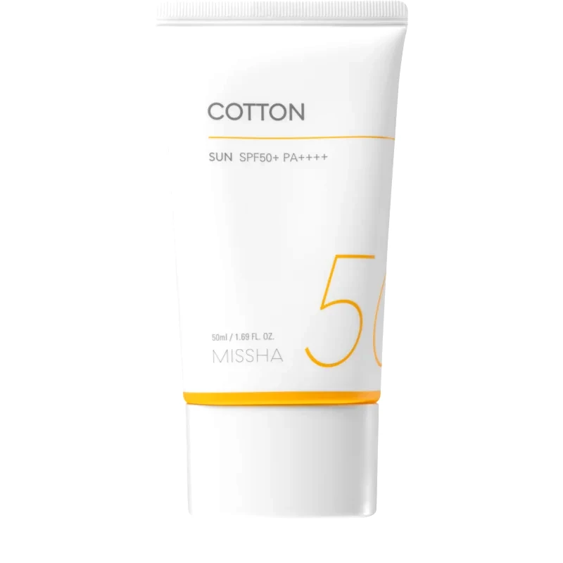 Missha Missha All Around Safe Block Cotton Sun αντηλιακή κρέμα SPF 50+ για ευαίσθητες και αλεργικές επιδερμίδες 50 ml