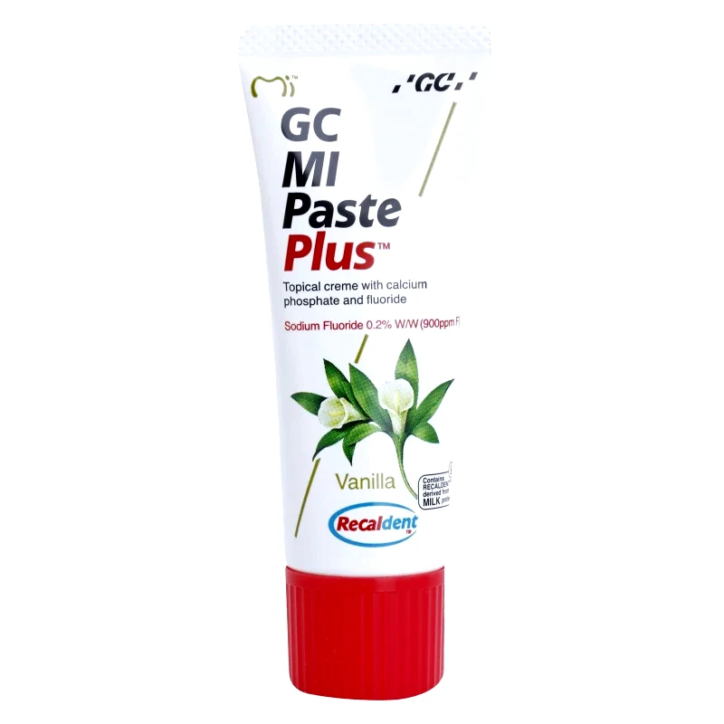 GC GC MI Paste Plus οργανομεταλλική προστατευτική κρέμα για τα δόντια με φθόριο γεύση Vanilla 35 ml