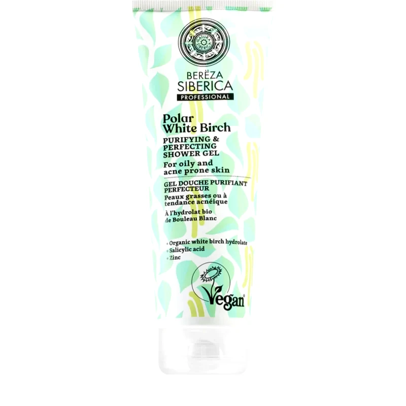Natura Siberica Natura Siberica Polar White Birch καθαριστικό τζελ ντους για προβληματικό και λιπαρό δέρμα 200 ml
