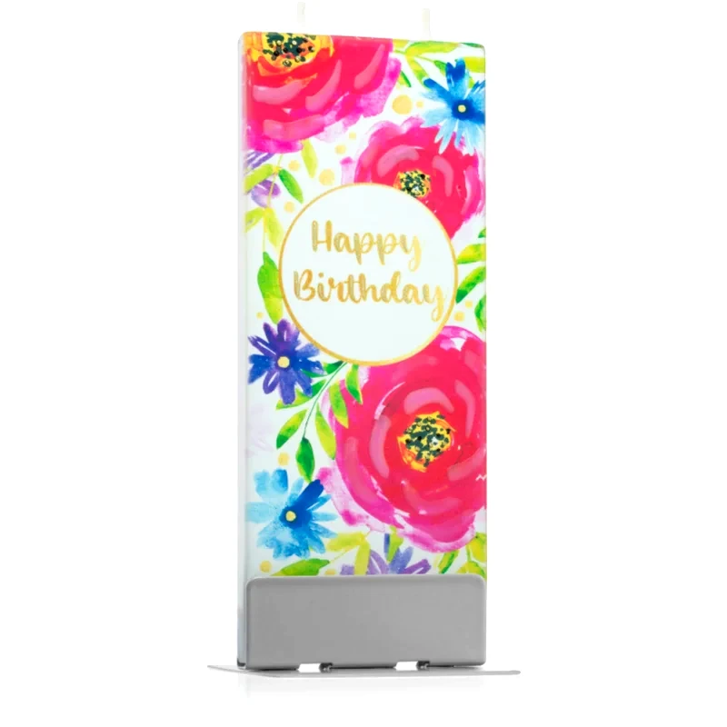 Flatyz Flatyz Greetings Happy Birthday Flowers διακοσμητικά κεριά 6x15 εκ