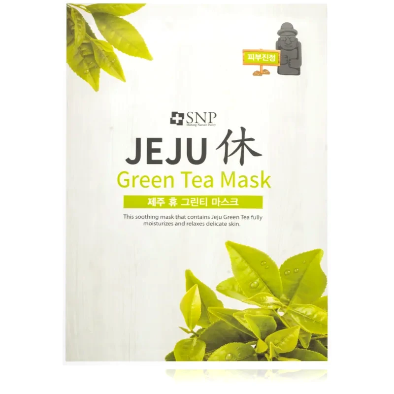 SNP SNP Jeju Green Tea υφασμάτινη μάσκα ενυδάτωσης με καταπραϋντική δράση 22 ml
