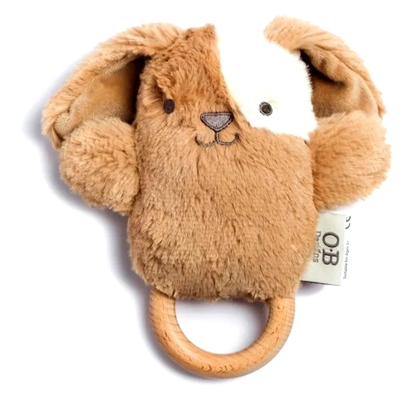 O.B Designs O.B Designs Bunny Soft Rattle Toy βελούδινο παιχνίδι με κουδουνίστρα Taupe 3m+ 1 τμχ