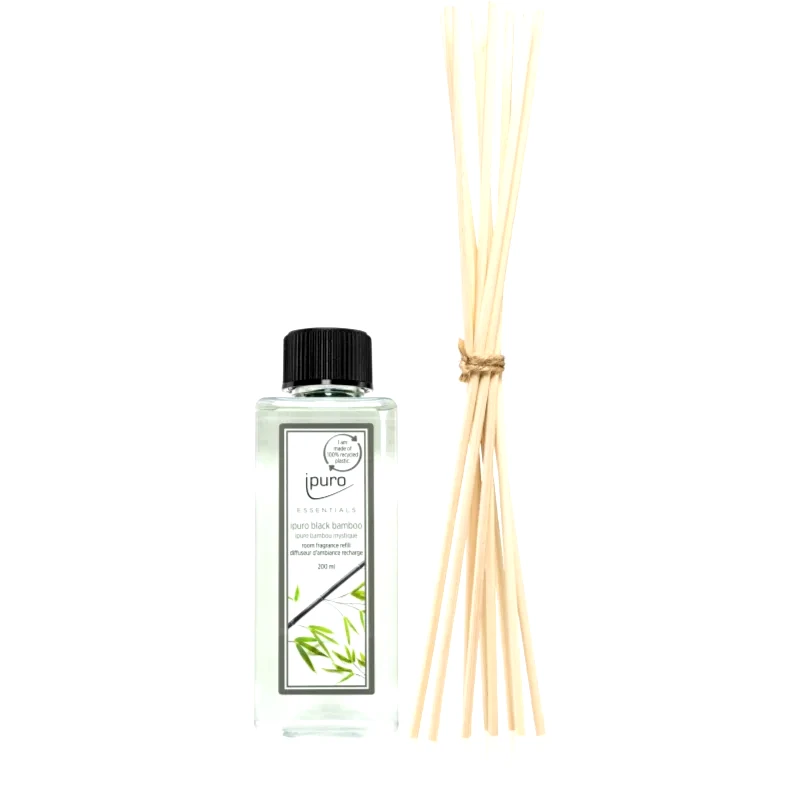 ipuro ipuro Essentials Black Bamboo ανταλλακτικό για διαχυτές αρώματος + Ανταλλακτικά στικς για τους διαχυτές αρωμάτων 200 ml