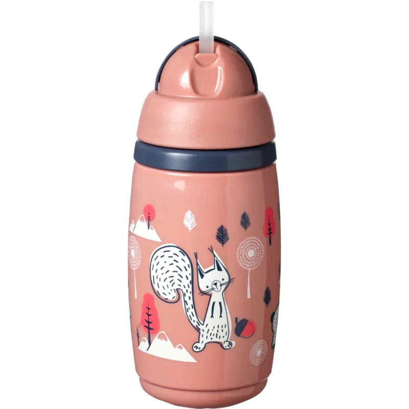 Tommee Tippee Tommee Tippee Superstar Insulated Straw Pink κύπελλο με καλαμάκι για παιδιά 12m+ 266 ml