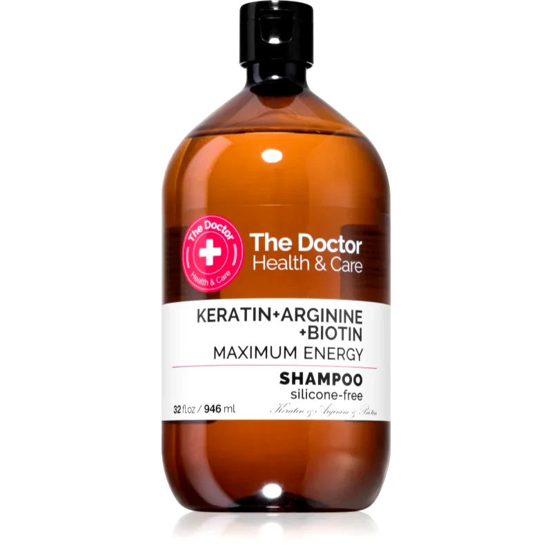 The Doctor The Doctor Keratin + Arginine + Biotin Maximum Energy σαμπουάν κερατίνης για την ενίσχυση και λάμψη μαλλιών 946 ml