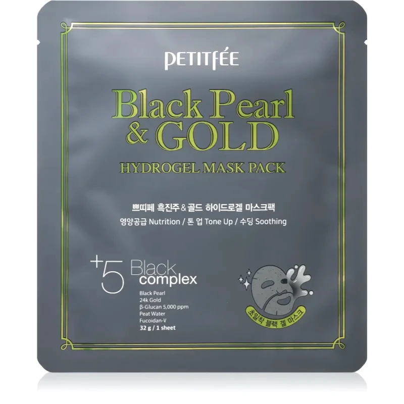Petitfée Petitfée Black Pearl & Gold εντατική μάσκα υδρογέλης με χρυσό 24 καρατίων 32 γρ