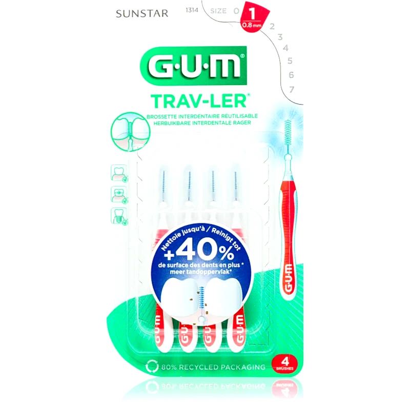 G.U.M G.U.M Trav-Ler Interdental μεσοδόντια βουρτσάκια 0,8 mm 4 τμχ