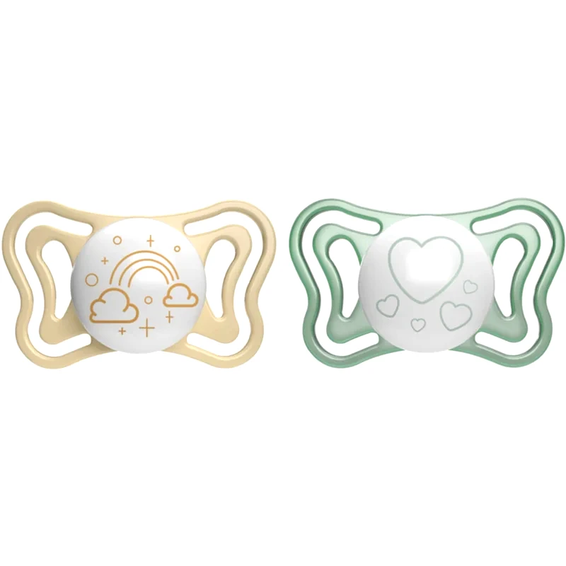 Chicco Chicco Physio Light Physio Forma Night πιπίλα 2-6 m Gold/Green 2 τμχ