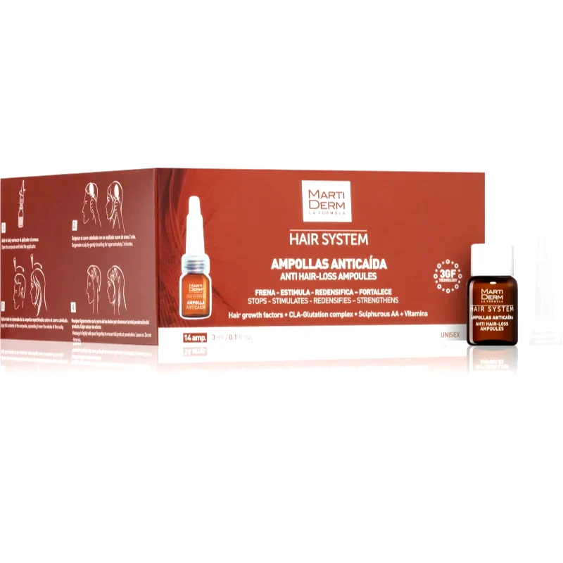 MartiDerm MartiDerm Hair System Anti Hair-Loss Ampoules αμπούλα ενάντια στη τριχόπτωση 14x3 ml