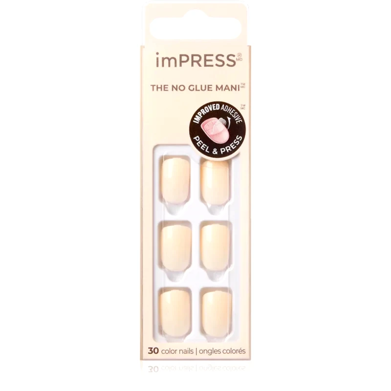 KISS KISS imPRESS The No Glue Mani Short Ψεύτικα νύχια Point Pink 30 τμχ