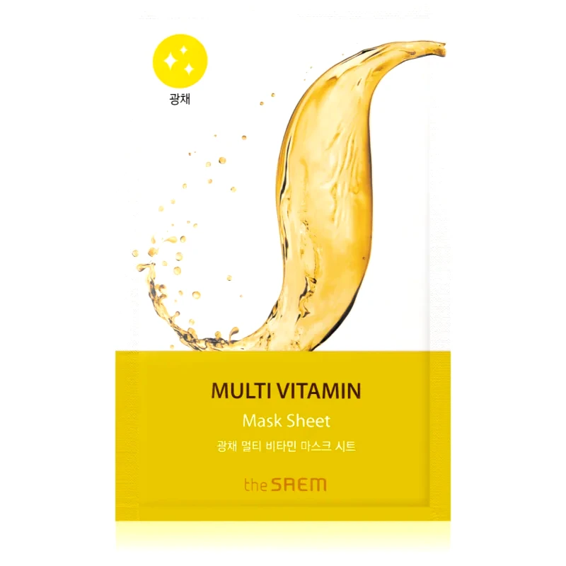 The Saem The Saem Bio Solution Multi Vitamin φύλλο μάσκας για φωτεινότητα κει ζωτικότητα 20 γρ