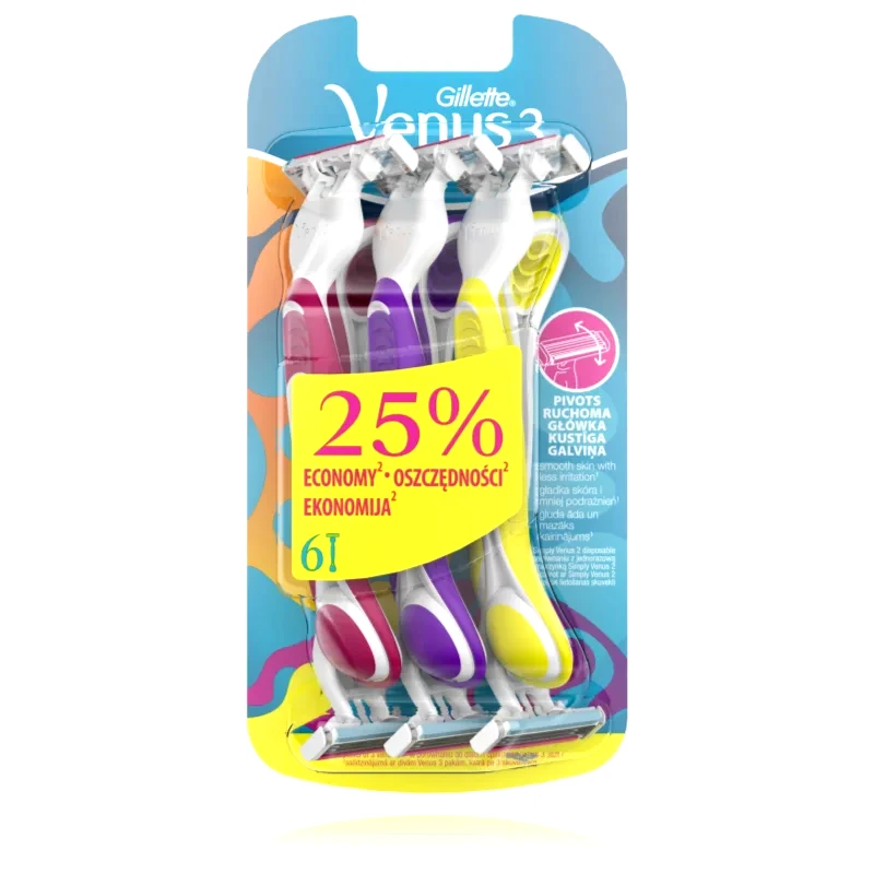 Gillette Gillette Venus 3 Plus μιας χρήσεως ξυραφάκια 6 τμχ