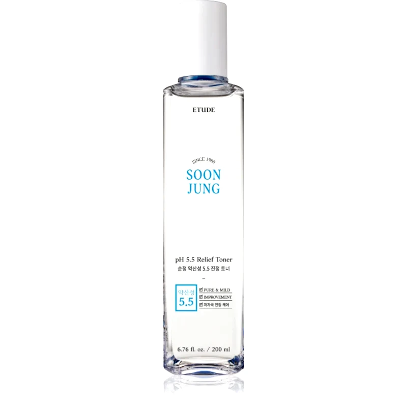 ETUDE ETUDE SoonJung pH 5.5 Relief Toner καταπραϋντικό τονωτικό προσώπου για αναγέννηση και ανανέωση επιδερμίδας 200 ml