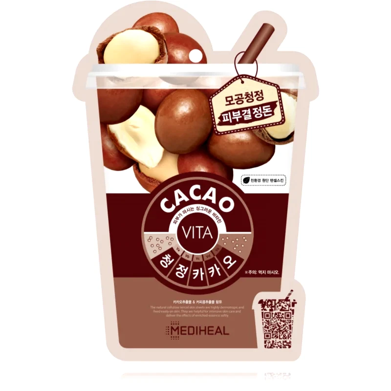 MEDIHEAL MEDIHEAL Vita Mask Cacao φύλλο μάσκας για σύσφιξη πόρων και ματ εμφάνιση επιδερμίδας 20 ml
