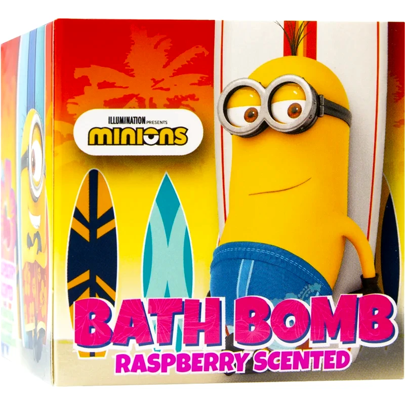 Minions Minions Bath Bomb αφρώδης μπάλα τια το μπάνιο Raspberry 1 τμχ