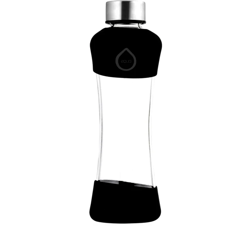 EQUA Equa Active γυάλινο μπουκάλι νερού Black 550 μλ