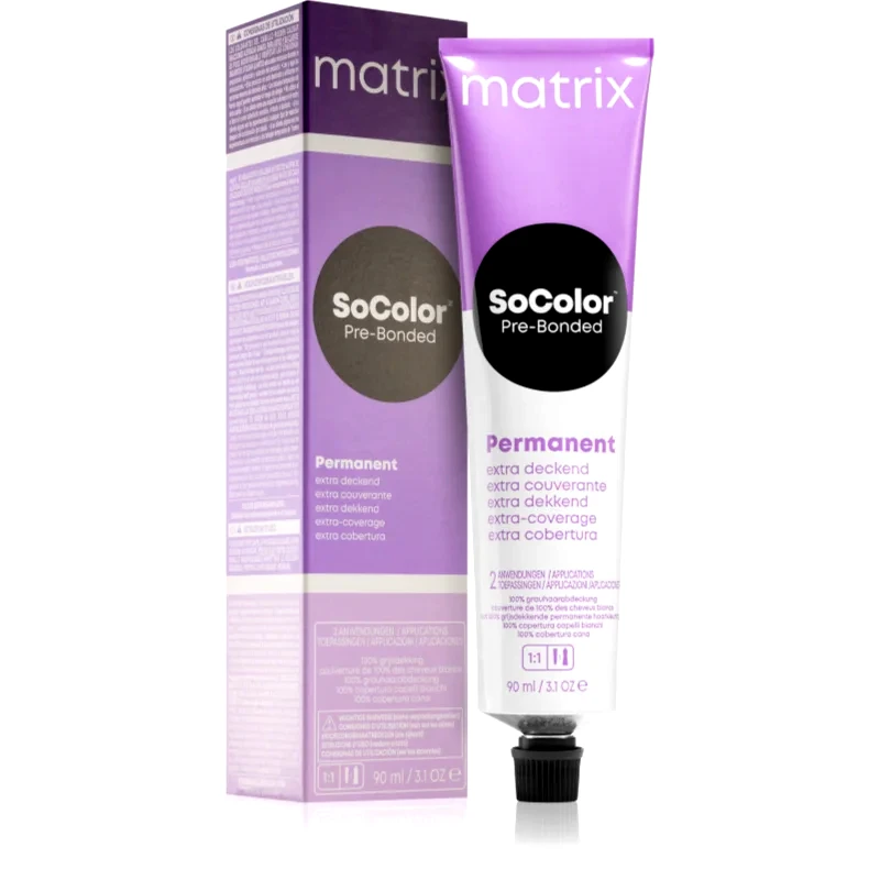 Matrix Matrix SoColor Pre-Bonded Extra Coverage μόνιμη βαφή μαλλιών απόχρωση 504N Mittelbraun Natur 90 ml