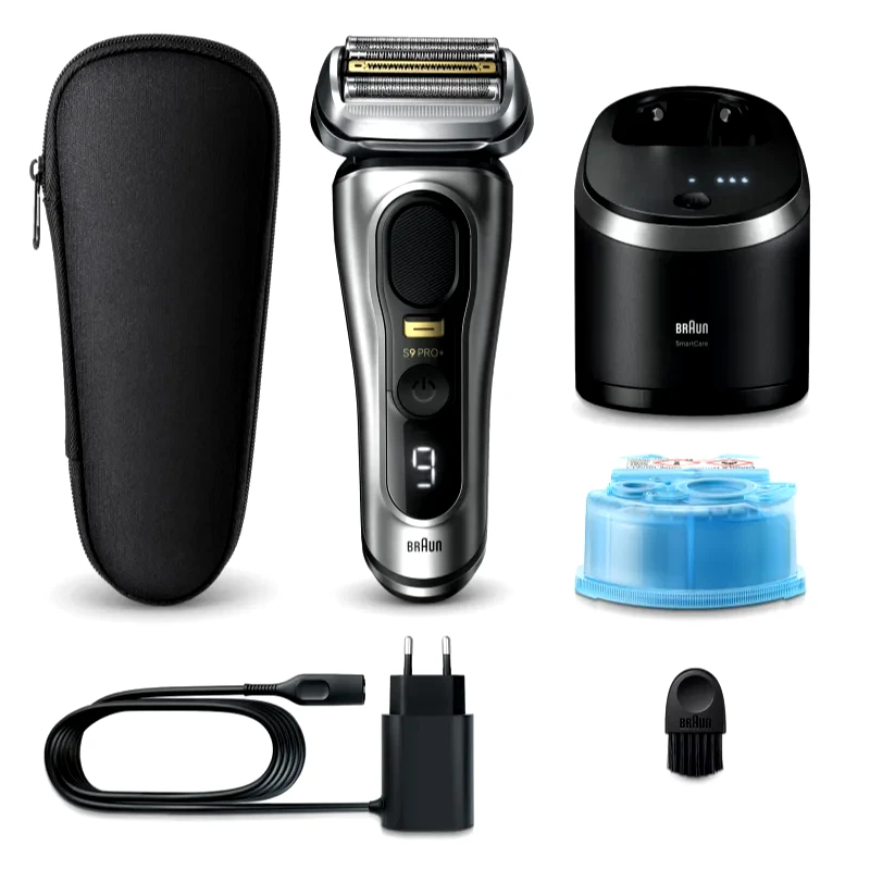 Braun Braun Series 9 PRO+ 9567cc ηλεκτρική ξυριστική μηχανή με σταθμό καθαρισμού και φόρτισης Silver 1 τμχ