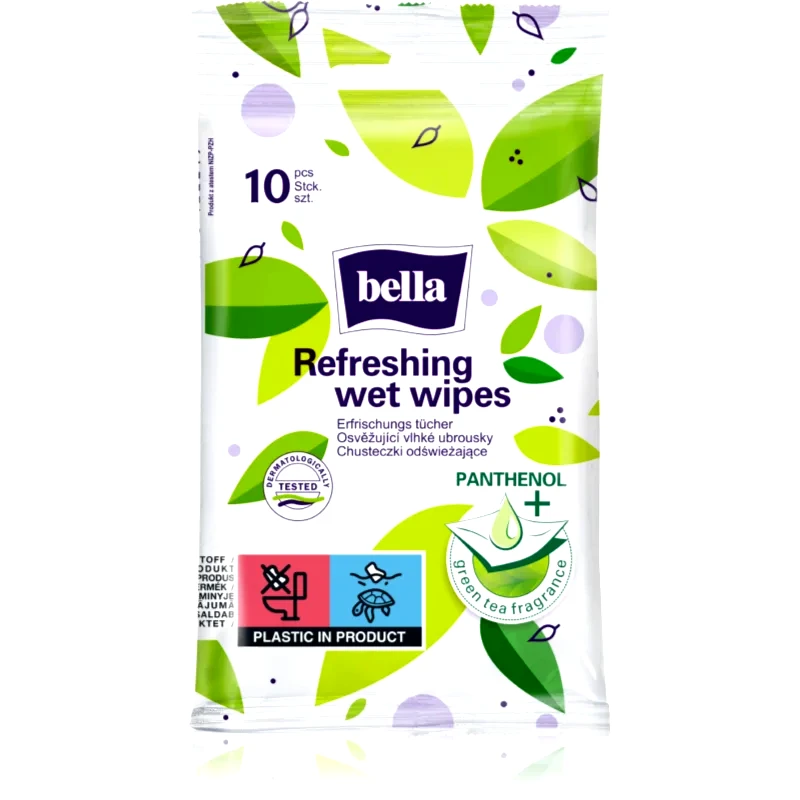 BELLA BELLA Refreshing wet wipes δροσιστικά υγρά μαντηλάκια 10 τμχ