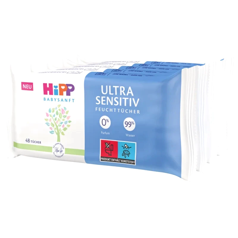 Hipp Hipp Babysanft Ultra Sensitive υγρά μωρομάντηλα 5x48 τμχ
