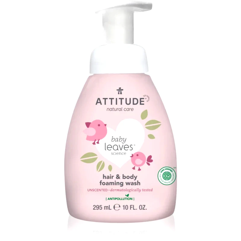 Attitude Attitude Baby Leaves Unscented αφρός πλυσίματος 2 σε 1 για παιδιά 295 ml