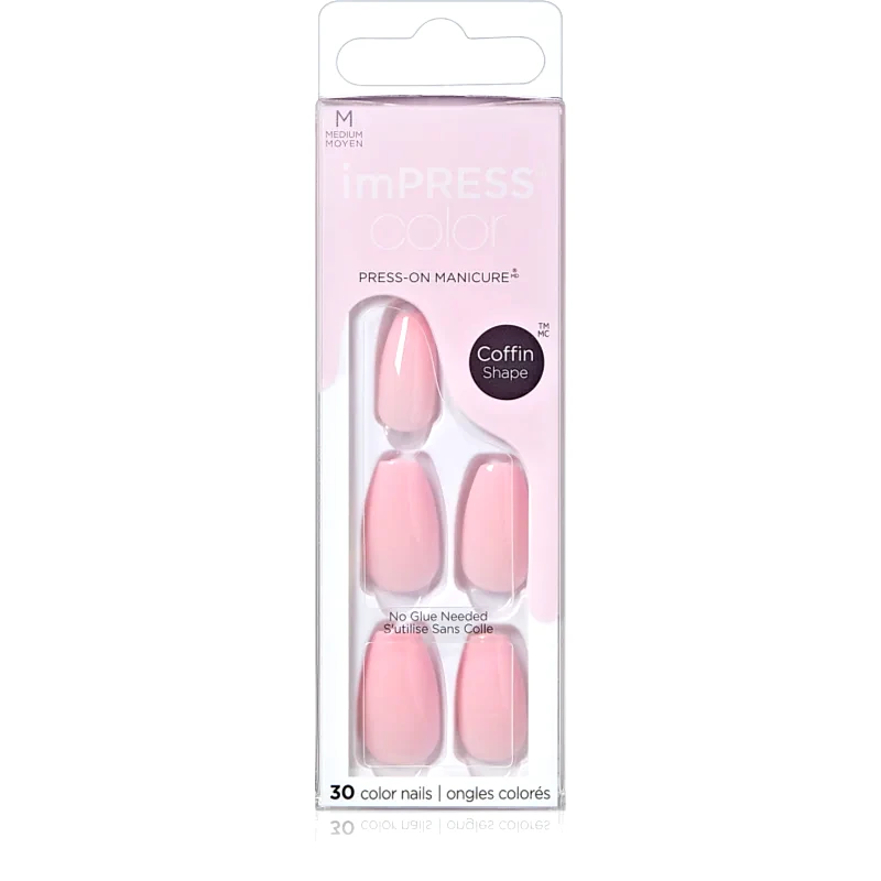 KISS KISS imPRESS Color Medium Ψεύτικα νύχια Pink Dream 30 τμχ